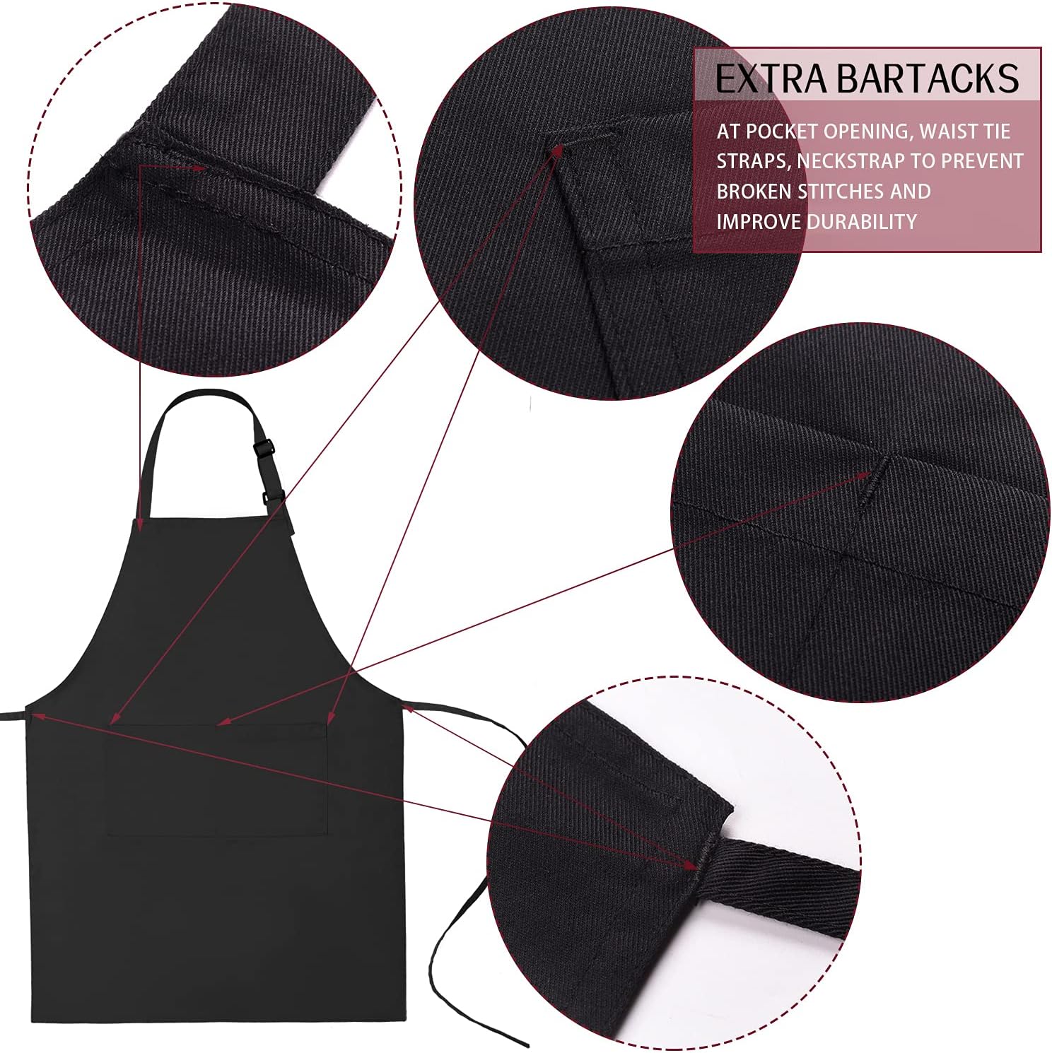 Cotton Blend Waterproof Apron With 2 Pockets for Women Men - Cooking Kitchen Chef Arpon BBQ Work Painting - (1 Pack)
