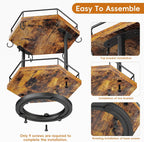 KLM 2 Tier Coffee Bar Organizer Countertop Station Shelf for Home Office, Multi-Functional Coffee Mug Cup Holder Stand, Accessory Storage Rack with 6 Hooks, 360° Rotated Coffee Cup Holder for Counter