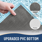 Arotive Luxury Chenille Bathroom Rug Mat, Extra Soft Thick Absorbent Shaggy Bath Rugs, Non-Slip Machine Wash Dry, Plush Bath Mats for Bathroom, Shower and Tub, 24x16, Blue