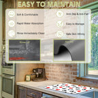 Dish Drying Mat Cute Dog Bone Paw Print Red Heart Kitchen Mat 12"x19" Bsorbent Coffee Maker Mat for Dishes,Utensils Coffee Maker Pots and Pans Easy Clean Dish Slip Resistant Pad