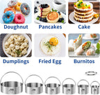 Biscuit Cutter Set for baking 2inch 2.5inch 3inch 3.5inch 4inch 5inch large size Round Metal Baking Rings with handle for Pastry, Biscuits, and Dough Cutting 6pcs set GIFT Package