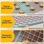 2PCS Cooling Racks for Cooking and Baking - 10" x 16"Heavy Duty Stainless Steel Wire Rack for Baking, Grilling, Roasting - Oven & Dishwasher Safe - Fits Half Sheet Pan（Rose Gold）