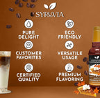 Syruvia Maple Bourbon Pecan Coffee Syrup - 25.4 fl oz - Kosher, Perfect for Drinks, Soda, Desserts, and More, Gluten Free