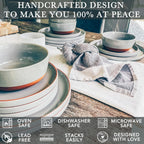 Mora Ceramic Flat Dinner Plates Set of 6, 10.5 in High Edge Dish Set - Microwave, Oven, and Dishwasher Safe, Scratch Resistant, Modern Dinnerware- Kitchen Porcelain Serving Dishes - Earl Grey