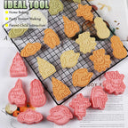 8 Pcs Halloween Cookie Cutters Set Baking Molds 3D Halloween Press type Cookie Cutter for Baking, Fondant, Cheese, and Pastries