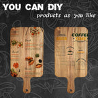 10 Pcs Acacia Wood Cutting Board with Handle,Wooden Chopping Boards Kitchen Cutting Board for Meat Bread Fruit Cheese Serving Board Charcuterie Boards Chopping Blocks,7.8x15.7in