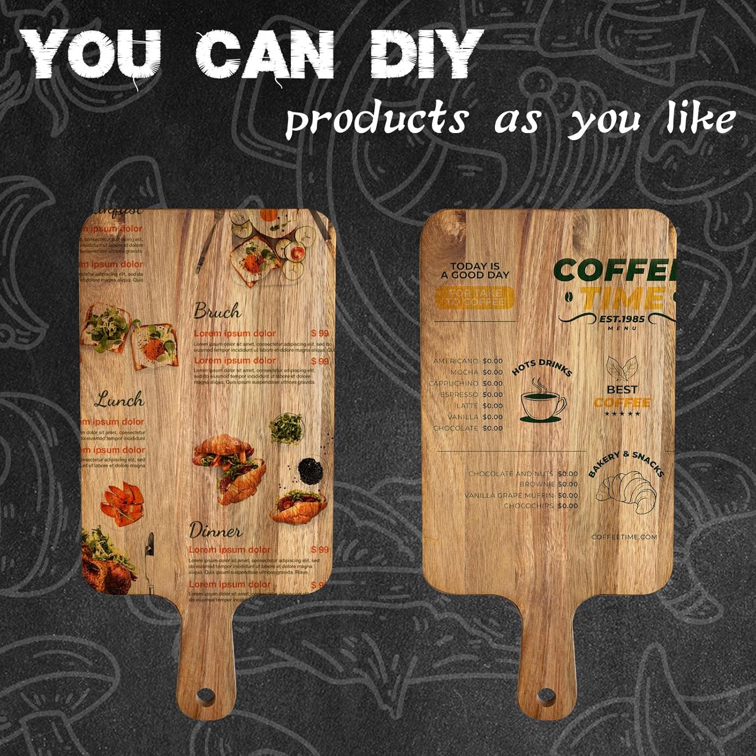 10 Pcs Acacia Wood Cutting Board with Handle,Wooden Chopping Boards Kitchen Cutting Board for Meat Bread Fruit Cheese Serving Board Charcuterie Boards Chopping Blocks,7.8x15.7in