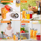 Glass Juice Bottles 4 Pack 12 oz - Wide Mouth Glass Water Bottles with Lids - for Juicing, Smoothies, Milk, Protein, BPA Free, Reusable, Stainless Steel Lids, Leak Proof, Shaker bottle [12oz/400ml]