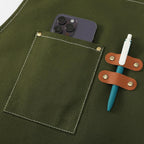 AFUN Chef Aprons for Men Women with Large Pockets, Cotton Canvas Cross Back Heavy Duty Adjustable Work Apron, Size M to XXL (Armygreen)