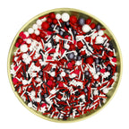 Dynastang Red & White & Black Sprinkles Mixed Style Edible Cake Decorations Cupcake Toppers Cookie Perfect for Cakes, Cupcakes, Desserts Toppings 3OZ