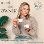 Mora Ceramic Mini Espresso Cups Set of 4, 3oz - Tiny Italian Inspired Mugs With Saucers For Small Shots of Coffee - Modern Boho Style For Any Kitchen or Cafe. Microwave Safe Porcelain - Vanilla White