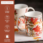 Maison d' Hermine Coffee Mug with Handles Fine Bone China Mugs Pack of Two Tea Cups for Hot Beverages Cappuccino Latte Home Restaurant Office Perfect for Gift (Amarante, 12 Ounce)