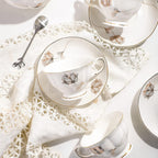 CHENP.HMC Porcelain Ceramic 22-Piece Tea Set, Teapot and Cup Set, 30.7 Ounces, for 6, Gift Sets, Tea or Coffee Lovers, Wedding, Birthday