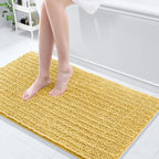 Arotive Luxury Chenille Bathroom Rug Mat, Extra Soft Thick Absorbent Shaggy Bath Rugs, Non-Slip Machine Wash Dry, Plush Bath Mats for Bathroom, Shower and Tub, 47x24, Yellow