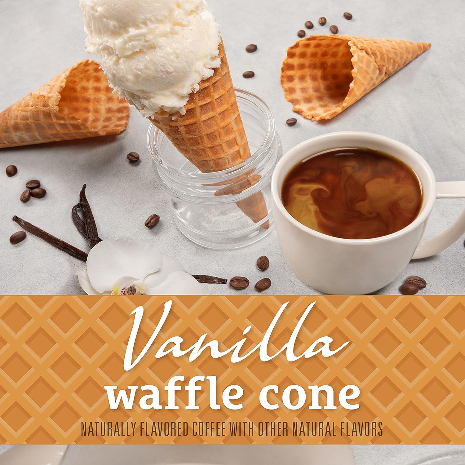 Community Coffee Vanilla Waffle Cone Ice Cream Flavored, 10 Count Coffee Pods, Compatible with Keurig 2.0 K-cup Brewers, 10 Count (Pack of 1)