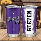 Hyturtle Personalized Baseball Tumbler Baseball Players Design Stainless Steel Double Walled Vacuum Insulated Tumblers 20oz30oz Coffee Travel Mug Cup Christmas Gift For Men Boys Friends Dad Sports Fan