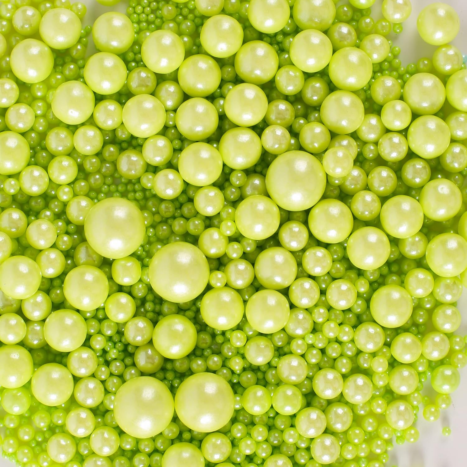 Kasvan Halloween Green Pearl Sugar Sprinkles - Edible Candy Pearls 130g/4.58 Oz, Mix Size, Baking Cake Decorations, Ice Cream Toppings and Cookie Decorating, Wedding Party Chirstmas Supplies