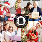 APEKX Self-Heating Ceramic Coffee Mug - Stable 130°F Temperature, 15W Wireless Phone Charging, 12.8 fl oz Capacity - USB-C Enabled. (Black)