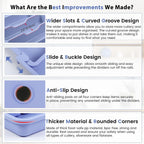 Caperci Large Silverware Organizer for Kitchen Drawer & Utensils - Expandable Drawer Organizer for Cutlery, Flatware & Gadget, BPA-Free Thick Plastic, Wider Compartments & Non-skid Feet (Breezy Blue)