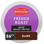 Community Coffee French Roast 36 Count Coffee Pods, Extra Dark Roast, Compatible with Keurig 2.0 K-Cup Brewers, 12 Count (Pack of 3)