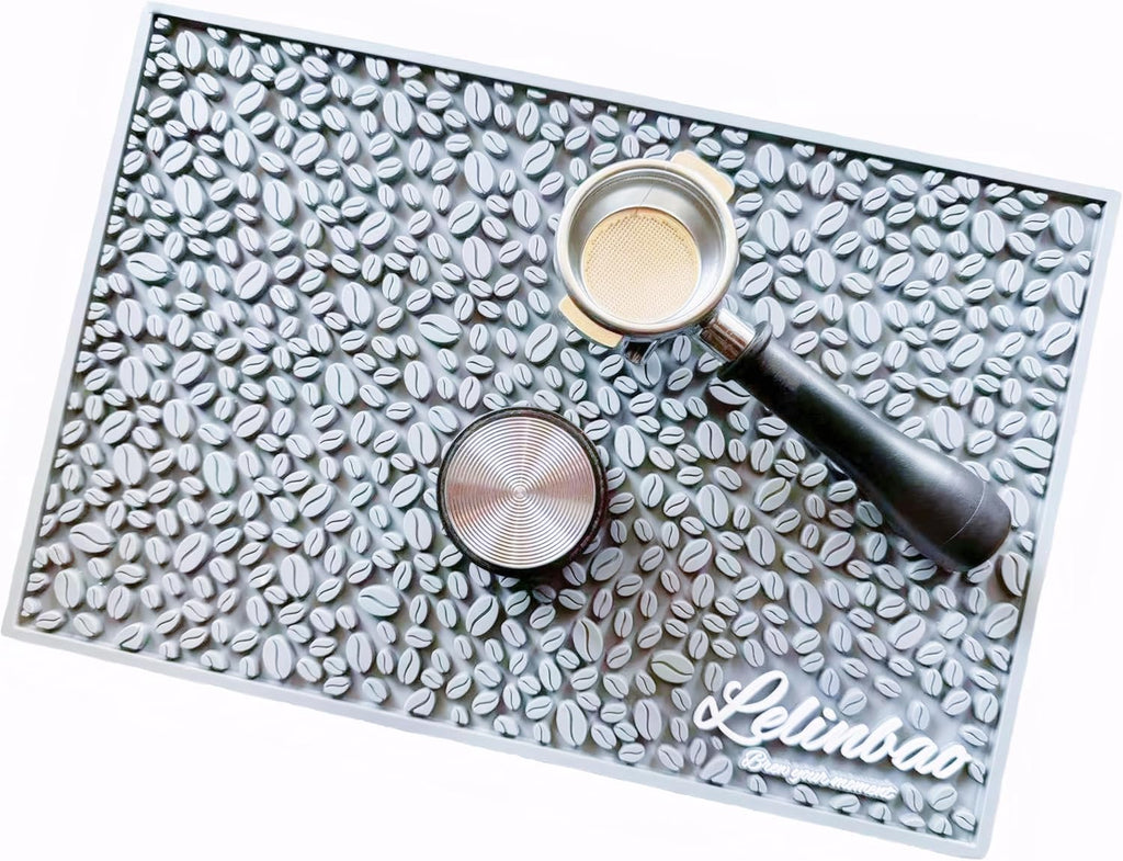 Coffee Machine Mat for Countertops, Waterproof Dish Drying Mat for Kitchen, Bars, Restaurant, 18X12in 1cm Thick Coffee Mat, Bar Decor, Espresso Mat, Non-Slip Drip Tray Mat(Gray,18"x12")