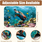 Sea Turtle Coffee Mat Absorbent Dish Drying Mat for Kitchen Counter Hide Stain Rubber Backed Coffee Bar Accessories Fit Under Espresso Machine Dish Rack, 15.7 x 23.6 Inch