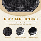 MAONAME Wood Serving Tray, Farmhouse Wooden Tray for Coffee Table, Octagonal Beaded Trays, Vintage Black Decorative Trays for Living Room, Kitchen, 15.7" X 10.2" X 1.6"