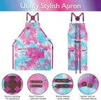 Kitchen Apron, Work Apron, Canvas, Multiple Pockets, Gardening, Painting, BBQ, Carpenter, Sizes M to XXL, Phantom Blue