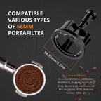 WDT Tool Espresso 58mm, 9 Needle Espresso Stirrer Distribution Tool for Barista, Adjustable Depth Espresso Needle Distributor with Magnetic Base (58mm)