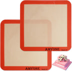 Square Silicone Baking Mats for 10 Inch Cake Pan, 9.65"Square Food Grade Silicone Mat for Baking Sheet for Cake/Pastry/Toast/Pie, Non-Stick Reusable Baking Mat for 10x10 Air Fryer/Cake Pan/Oven