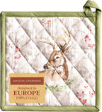 Maison d' Hermine Pot Holders 100% Cotton Heat Resistant Potholders 8" x 8" Hot Pads with Loop BBQ, Cooking, Baking, Grilling, Kitchen, Handling Hot Pans (Pack of 1, Mountain Life)