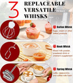 YUSWKO Rechargeable Milk Frother for Coffee, Handheld Drink Mixer with 3 Heads 3 Speeds, Ideal Electric Stirrers for Travel