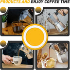 6 Pcs Gasket Seal Rings for Bialetti Moka Express Dama 6 Cups - Spare Food Grade Silicone Sealing Rings for Aluminium Stovetop Coffee Maker Pots (Better Than Rubber)