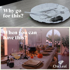 Chic Leaf Disposable Palm Leaf Plates - 50 Count, 8" Square, Natural - Bamboo Plates Disposable, Biodegradable & Compostable - Microwave Safe & Heavy Duty - Event & Party Supplies - Wedding Decor