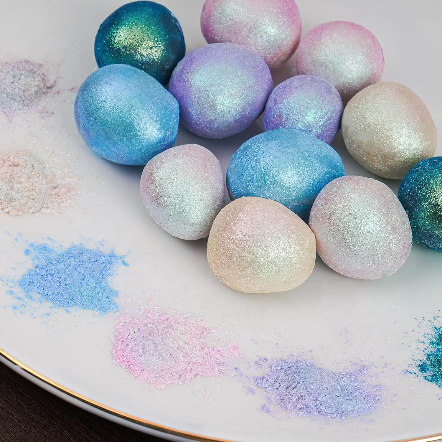 NiHome 0.18oz/5g Edible Food-Grade Glimmer Powder Glitter Luster Dust Metallic Food Decorating Sprinkle Dust for Drink Wine Beverage Cake Candy Dessert Bakery Restaurant Vegan (Iridescent Yellow)