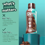 OWYN Only What You Need Plant Based Protein Shake, Dark Chocolate, 20g Vegan Protein from Organic Pumpkin seed, Flax, Pea Blend, Omega-3, Prebiotic supplements, Gluten and Soy-Free, (12 Pack)