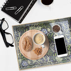 Spsyrine Serving Tray with Handles, Plastic Decorative Tray for Coffee Table, Living Room, Home Decor, Seaweed