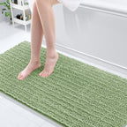 Arotive Luxury Chenille Bathroom Rug Mat, Extra Soft Thick Absorbent Shaggy Bath Rugs, Non-Slip Machine Wash Dry, Plush Bath Mats for Bathroom, Shower and Tub, 70x24, Sage Green