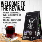 Revival Tea Company Sleepy Chai Tea - Rooibos Chai Tea Red Tea Blend with Valerian Root and Fresh Spiced Chai Flavor - Caffeine Free - Loose Leaf 8 Ounces
