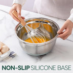 COOK WITH COLOR Stainless Steel Mixing Bowls Set with Lids - Nesting Bowls with Non-Slip Bottom, Sage, 12 Pieces