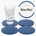 Graf Lantz - Bierfilzl Merino Wool Round Coasters Set of 4 - Horizon (4" Circles) - Absorbs 30% of Weight - German Wool - Heat Resistant, Sustainable, & Reusable - Home Decor & Coffee Table Decor