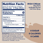 Jordan's Skinny Syrups Sugar Free Coffee Syrup, Irish Cream Flavor Drink Mix, Zero Calorie Flavoring for Lattes, Protein Shake, Food & More, Gluten Free, Keto Friendly, 25.4 Fl Oz, 2 Pack