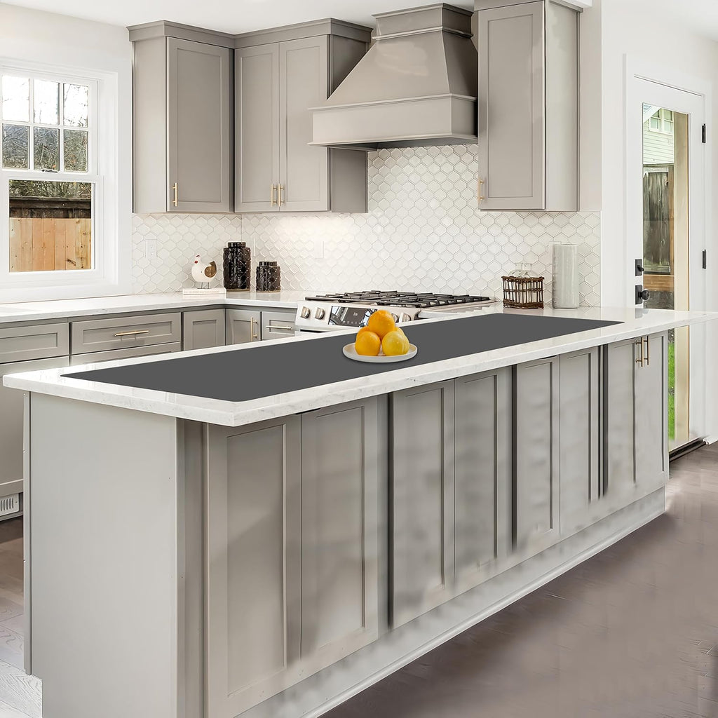 78.7"x15.7"(200cmx40cm) Large Silicone Mats for Countertop, Heat Resistant Mat, Waterproof Nonslip Silicone Kitchen Counter Mat, Nonstick Table Placemat, Multipurpose Mat, Dark Gray