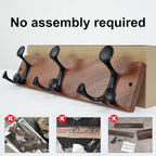 SKOLOO 17-Inch Wood Coat Rack Wall Mount with 3 Triple Hooks - Ideal for Family Entrances, Classrooms, and Pet Supplies Storage - Perfect Coat Hooks for Wall,Mahogany (Sapele)