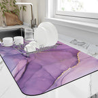 Dish Drying Mat Colorful Abstract Marble Texture Coffee Mat,12"X19" Bsorbent Dish Drying Pad for Sink Dishes or Under Rack Kitchen Counter Accessories Absorbent Hide Backed Drying Mat