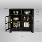 Chogori 31.5" Solid Wood Buffet Cabinet with Storage, Farmhouse Sideboard with 2 Doors, Coffee Bar Cabinet for Dining Room, Kitchen, or Living Room, Black