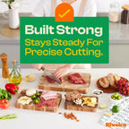 Riveira Acacia Wood Cutting Board – Gourmet Acacia Grandeur: 14 x 14 Wooden Cutting Board – Natural Wooden Cutting Boards For Kitchen Decorative – Innovative Juice Grooves Acacia Wooden Chopping Board