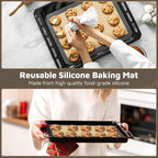 4 Pack Silicone Baking Mat Nonstick 2 Half and 2 Quarter Size - 1/4 Silicone Cookie Sheets for Baking Macaron Cookie Set of 2-2 Pack Thick Heavy Duty Reusable Mats Half Sheet for Kitchen Counter