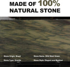 Koville Brazilian Natural Marble Cutting Board for Kitchen, 11" Round Hand Crafted Marble Slab for Cheese, Charcuterie, Pastry Board - Wedding Gift, House Warming Gift(WILD WEST GREEN)