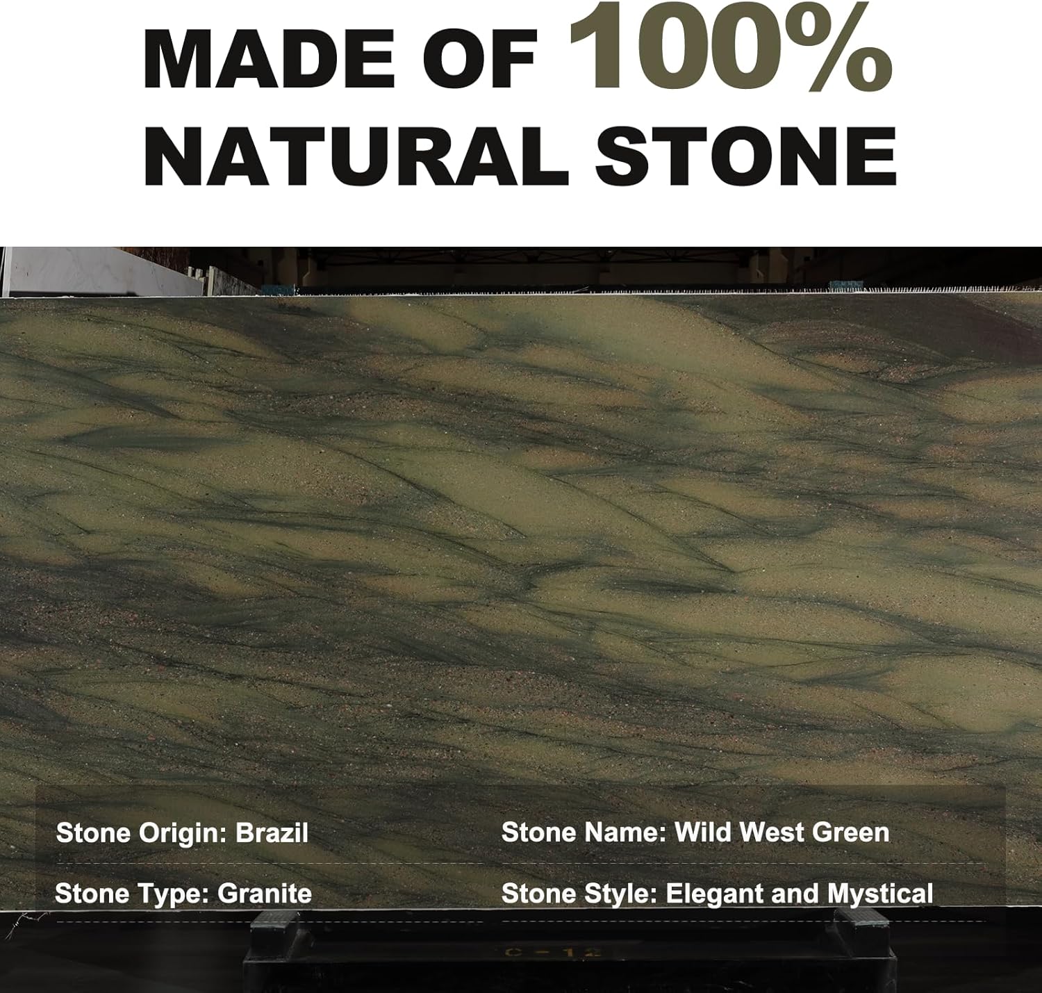 Koville Brazilian Natural Marble Cutting Board for Kitchen, 11" Round Hand Crafted Marble Slab for Cheese, Charcuterie, Pastry Board - Wedding Gift, House Warming Gift(WILD WEST GREEN)